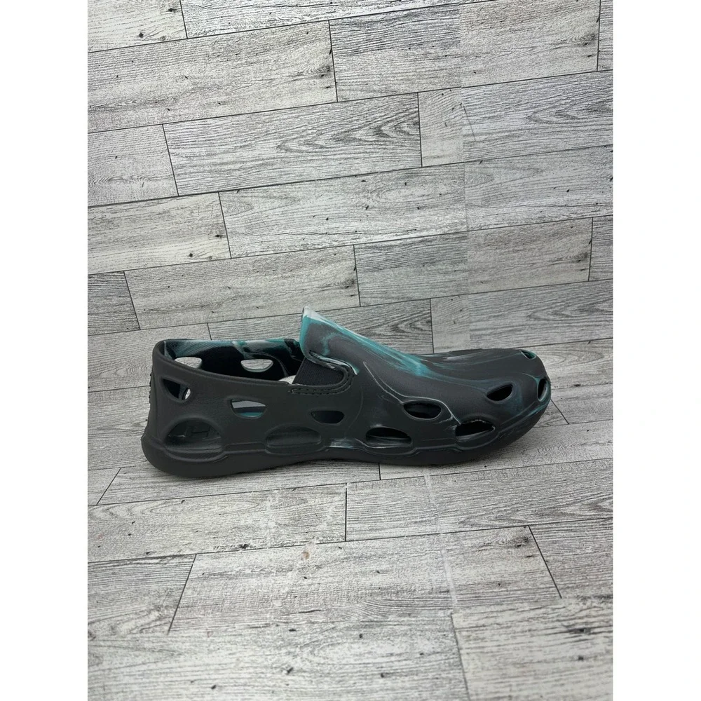 Huk Brewster Marble Shoes Men Sz 12 Black Teal Slip On Water Fishing Boating EVA
